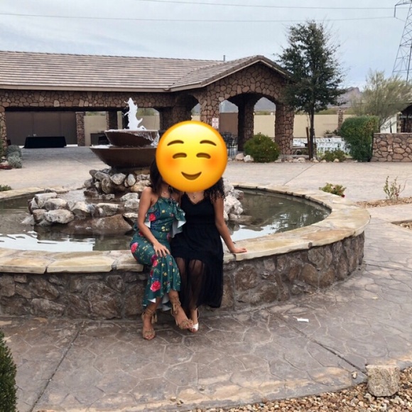 Green floral halter neck midi dress - Picture 6 of 6